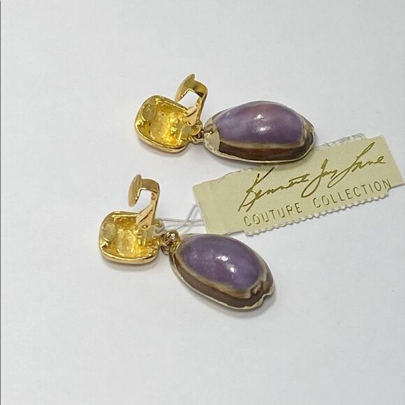 Kenneth Jay Lane Pearl Shell Drop Clip On Earrings - Picture 7 of 7